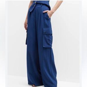 Ramy Brook "Emil" wideleg cargo pants in Spring Navy Size 00 $395 NEW